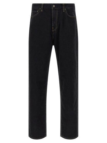 Black Cotton Tapered Jeans