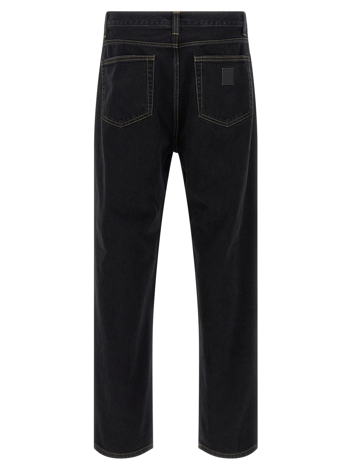 Black Cotton Tapered Jeans