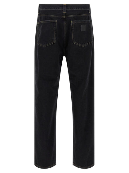 Black Cotton Tapered Jeans