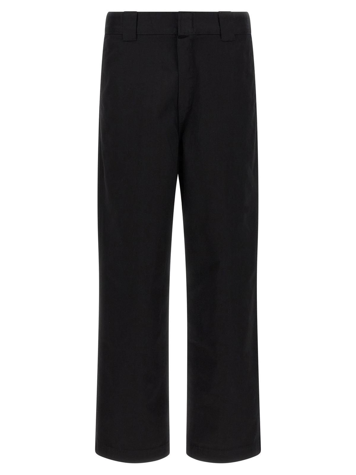 Black Polyester Casual Pants