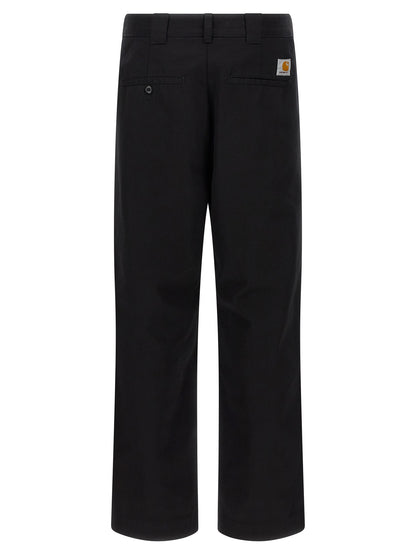 Black Polyester Casual Pants