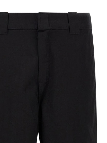 Black Polyester Casual Pants