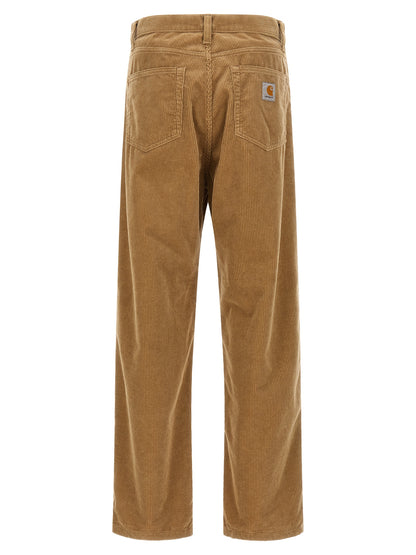 Beige Cotton Casual Pants