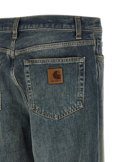 Gray Cotton Straight-Leg Jeans