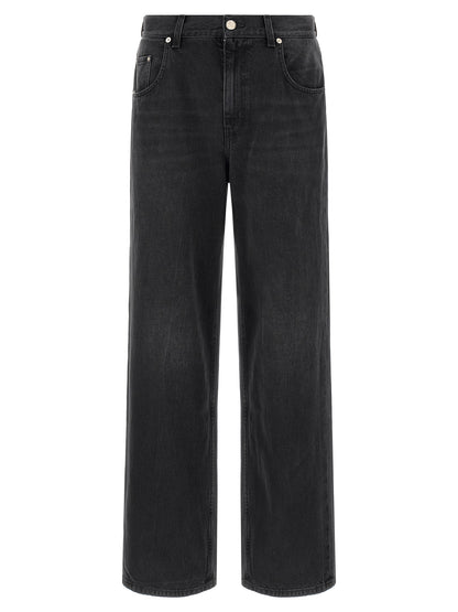 Black Cotton Relaxed Fit Jeans