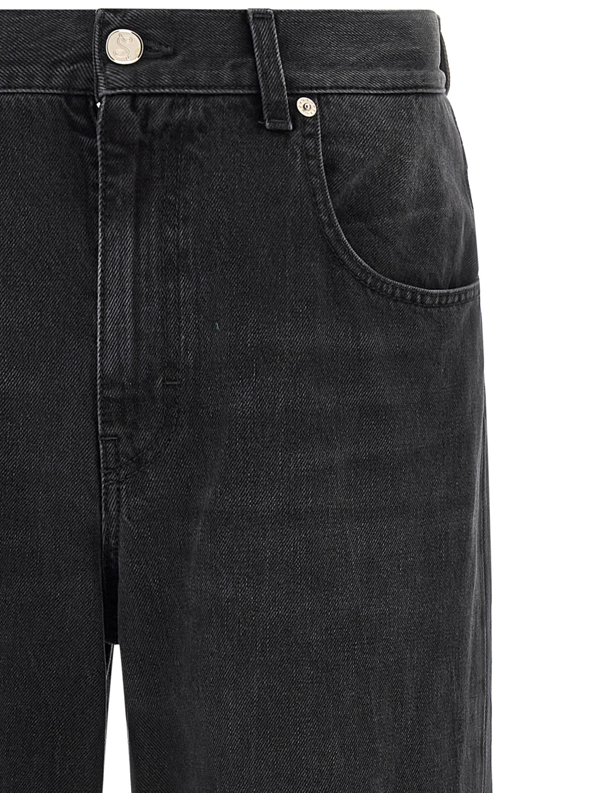 Black Cotton Relaxed Fit Jeans