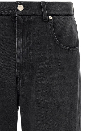 Black Cotton Relaxed Fit Jeans