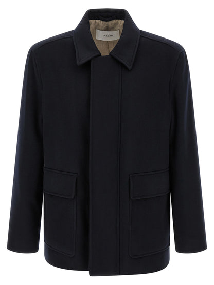 Blue Cashmere Full-Length Jacket