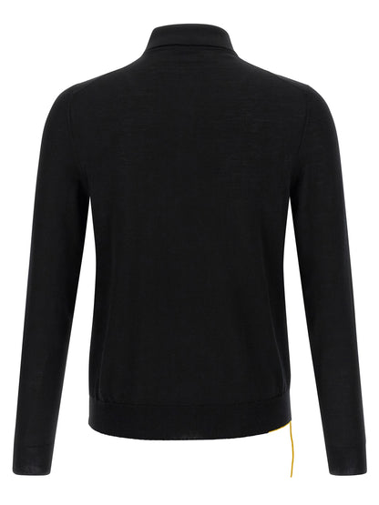 Black Virgin Wool Polo Shirt