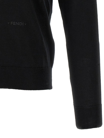 Black Virgin Wool Polo Shirt