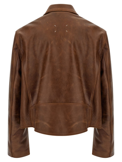 Brown Calfskin Leather Jacket