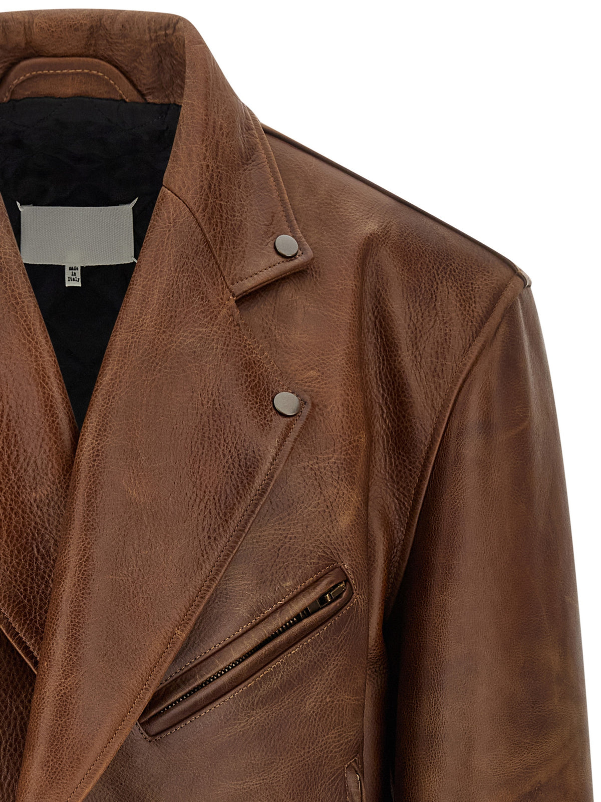 Brown Calfskin Leather Jacket