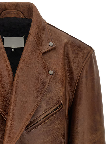 Brown Calfskin Leather Jacket