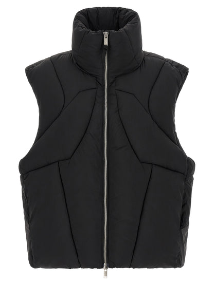 Black Nylon Sleeveless Jacket
