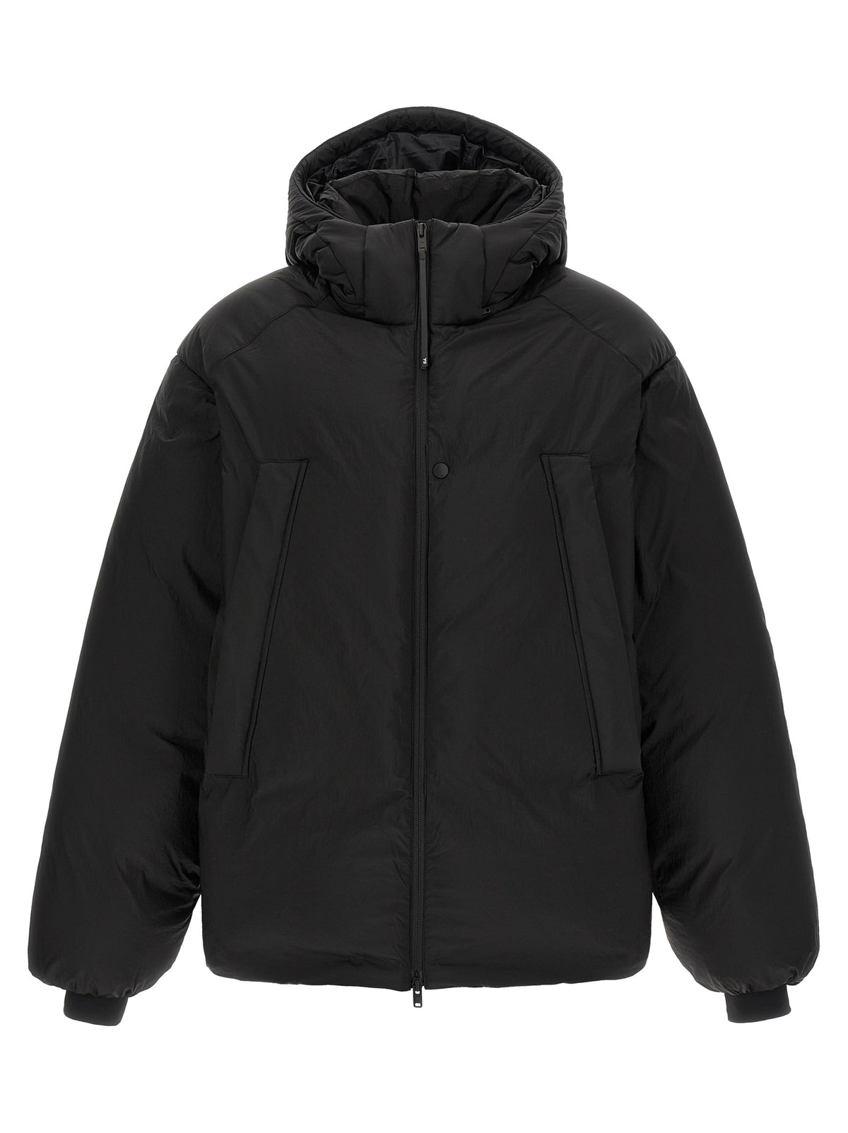 Black Recycled Polyamide Full-Length Jacket