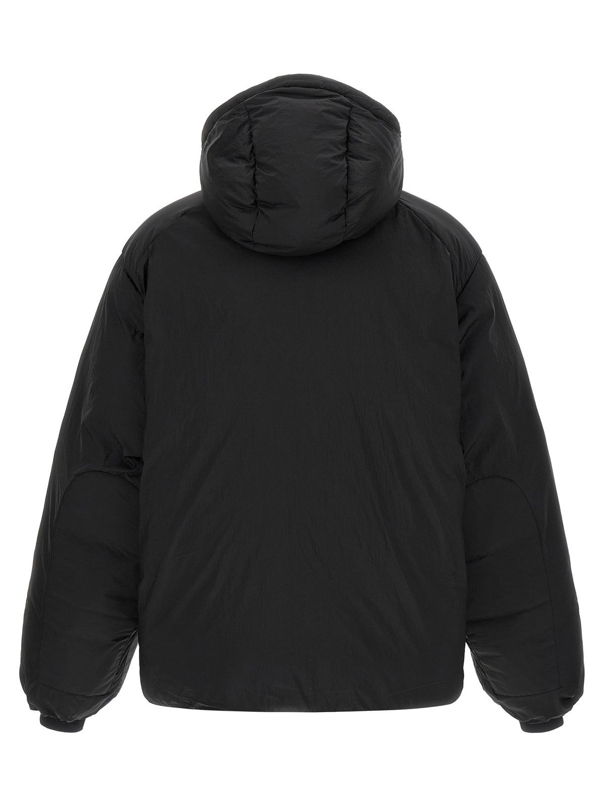 Black Recycled Polyamide Full-Length Jacket