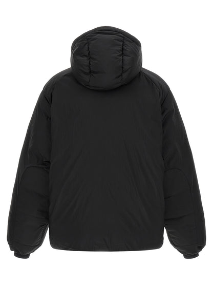 Black Recycled Polyamide Full-Length Jacket