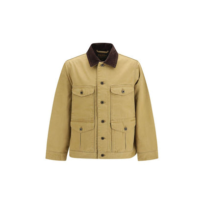 Beige Cotton Full-Length Jacket