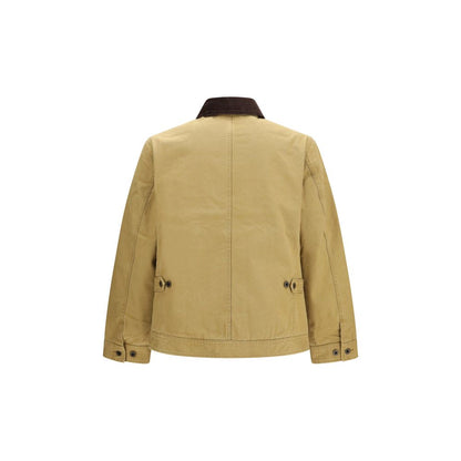 Beige Cotton Full-Length Jacket