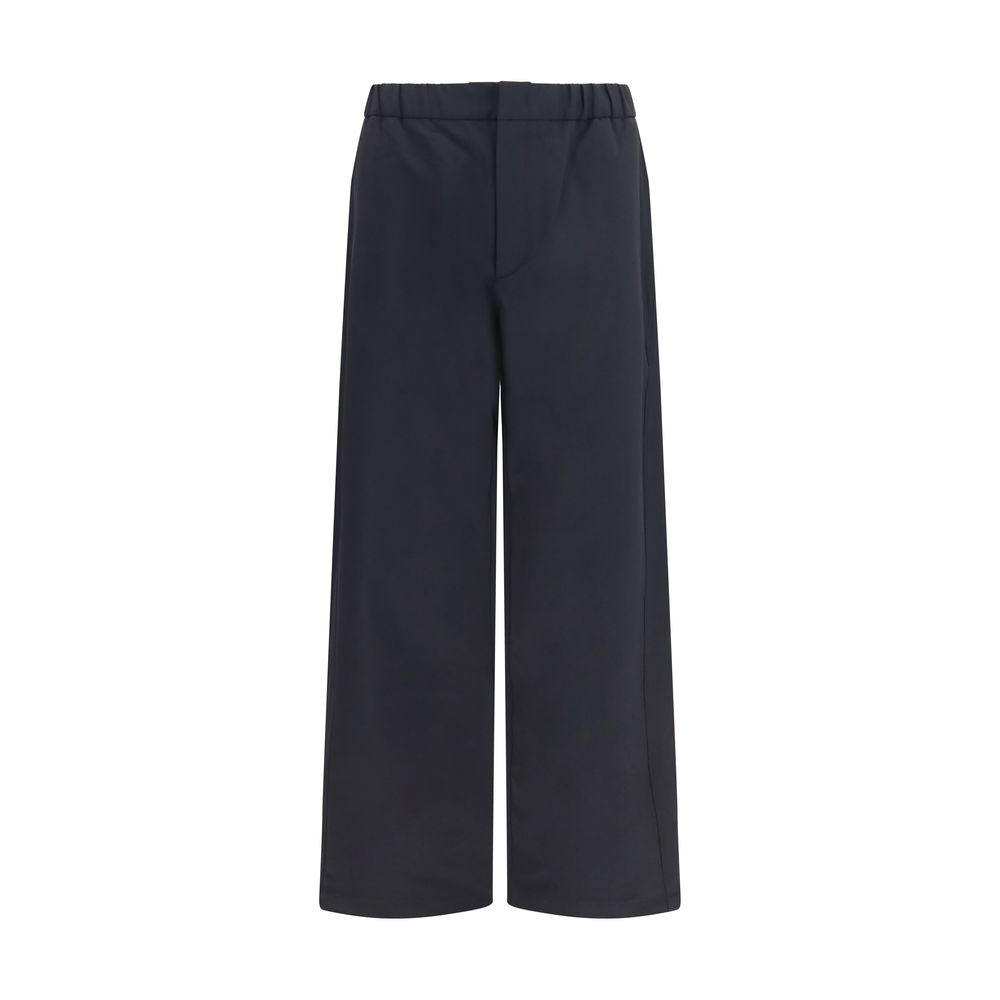 Black Nylon Casual Pants