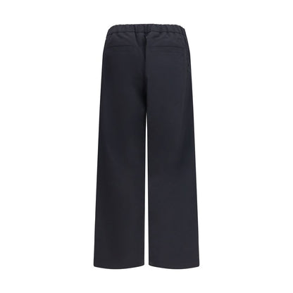 Black Nylon Casual Pants
