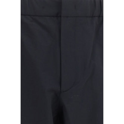 Black Nylon Casual Pants