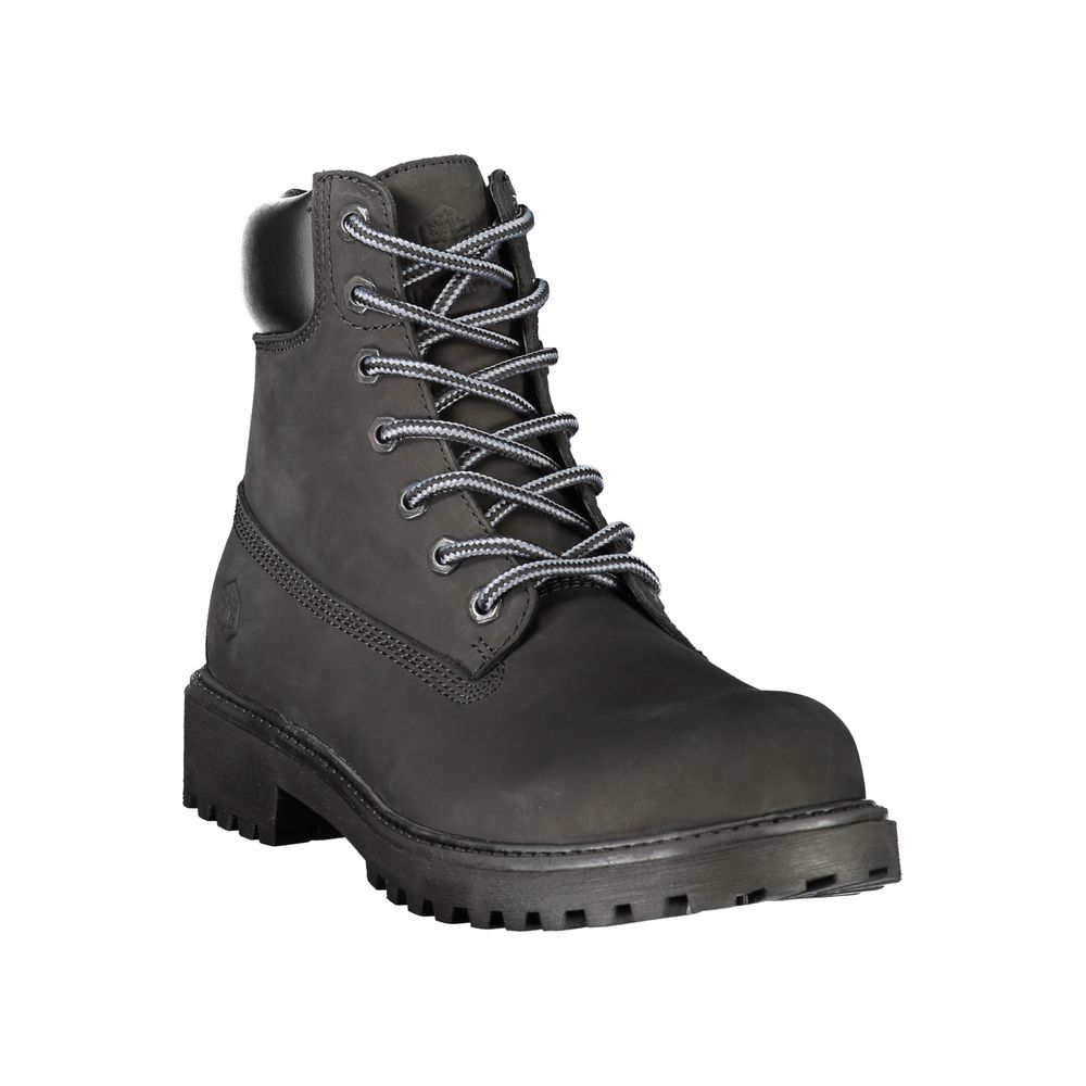 Black Leather Mens Sneaker
