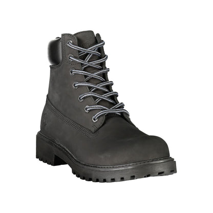 Black Leather Mens Sneaker