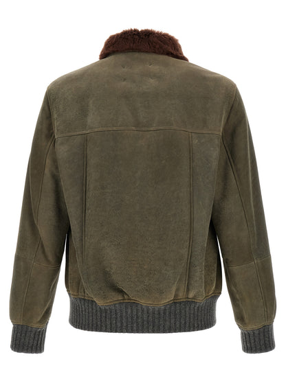 Bicolor Lamb Leather Leather Jacket