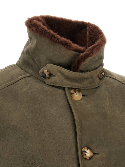 Bicolor Lamb Leather Leather Jacket