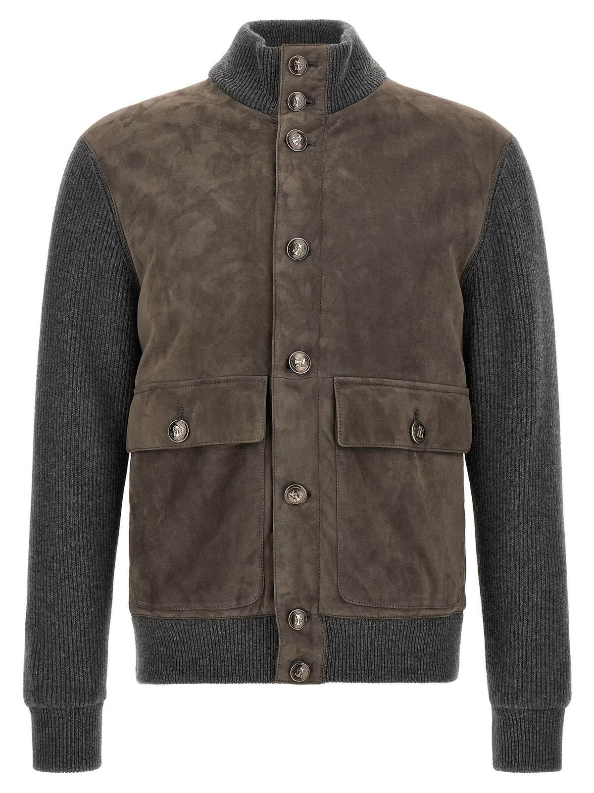 Gray Lamb Leather Leather Jacket