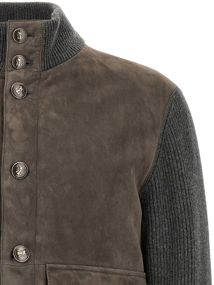 Gray Lamb Leather Leather Jacket