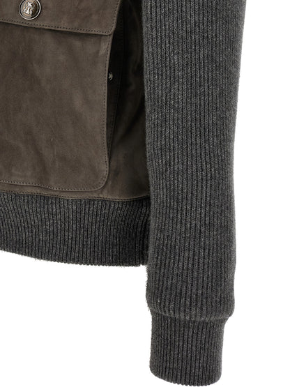 Gray Lamb Leather Leather Jacket