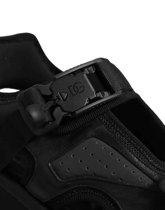 Black Logo Detailed Men Chunky Sandals Shoes