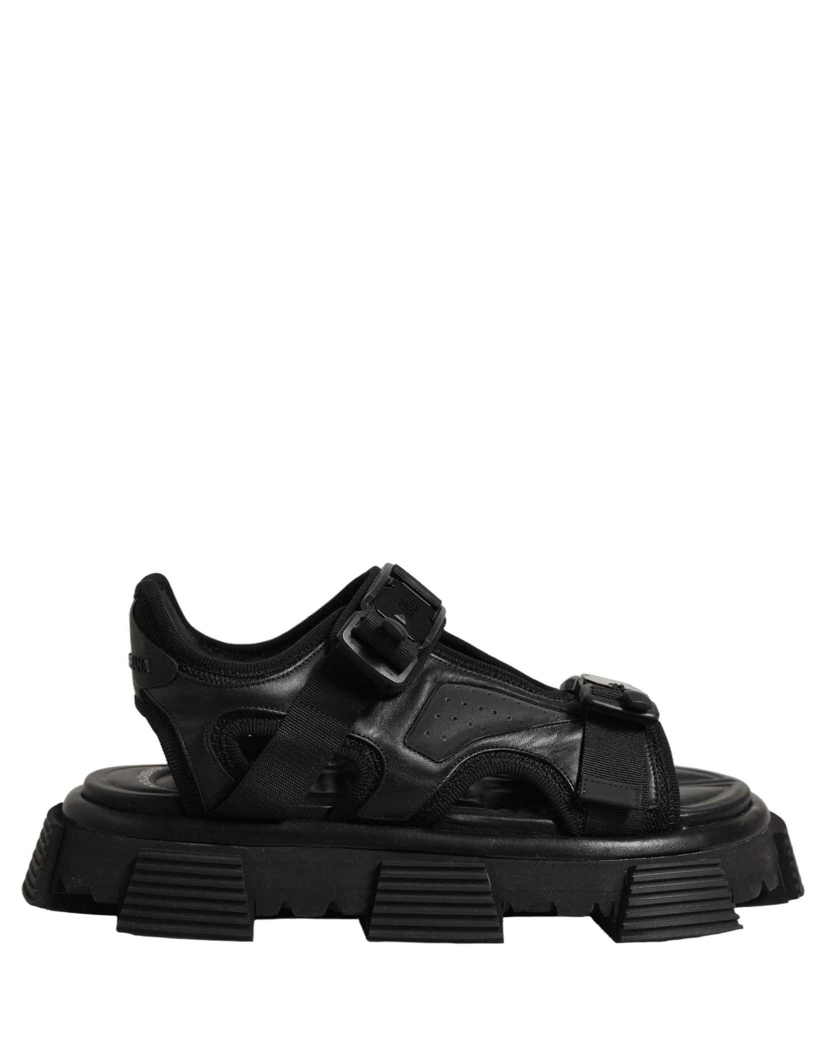 Black Logo Detailed Men Chunky Sandals Shoes