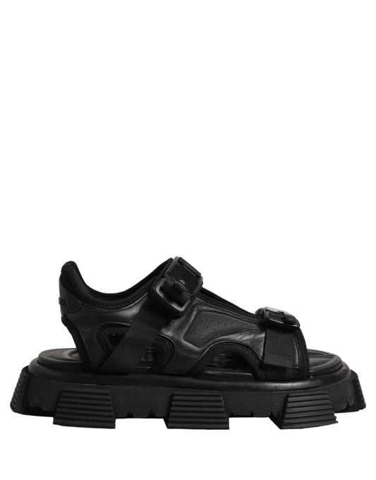 Black Logo Detailed Men Chunky Sandals Shoes