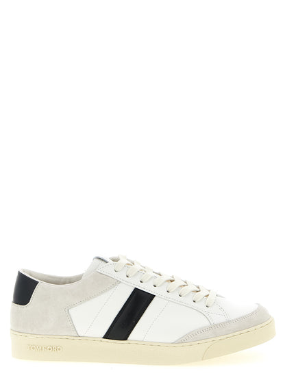 Bicolor Leather Low Top Sneakers
