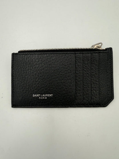 SAINT LAURENT Zip in Deerskin Cardholder