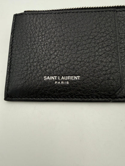 SAINT LAURENT Zip in Deerskin Cardholder