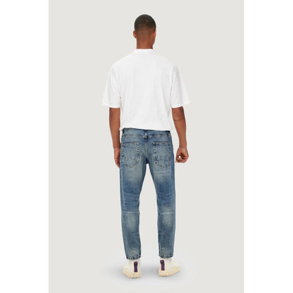 Blue Cotton Slim Fit Jeans
