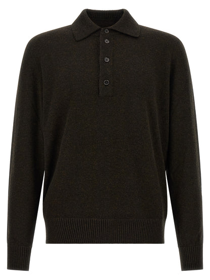Brown Wool Polo Shirt