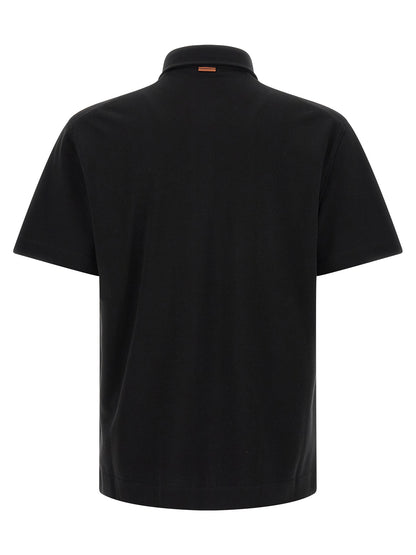 Black Cotton Polo Shirt