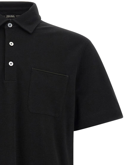 Black Cotton Polo Shirt