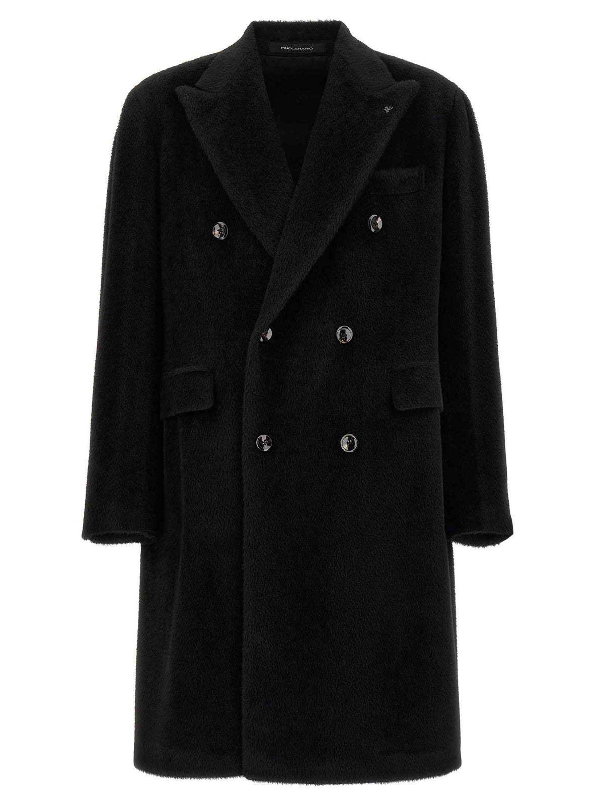 Black Alpaca Leather Coat