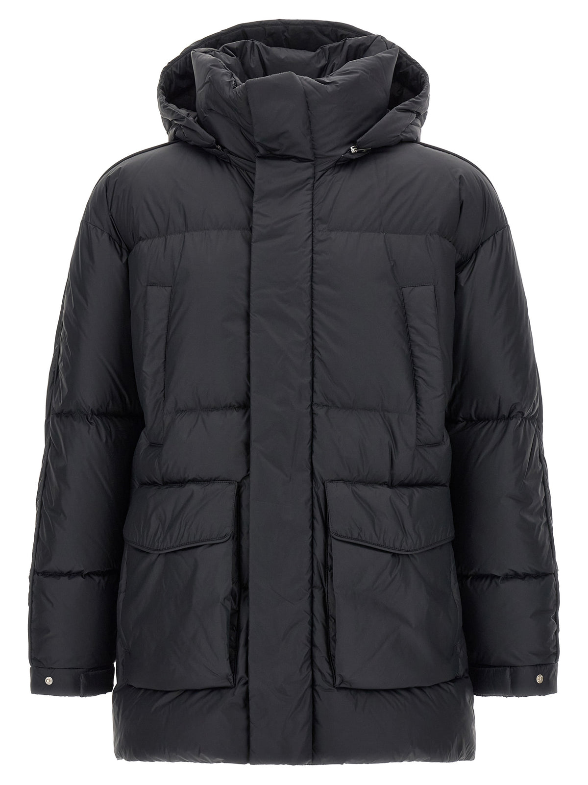 Black Polyamide Full-Length Jacket
