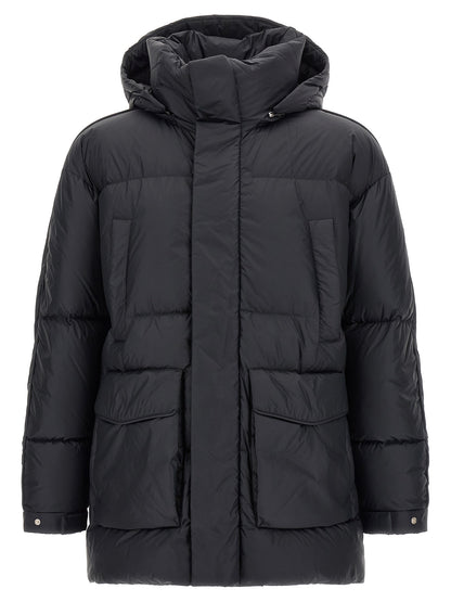 Black Polyamide Full-Length Jacket