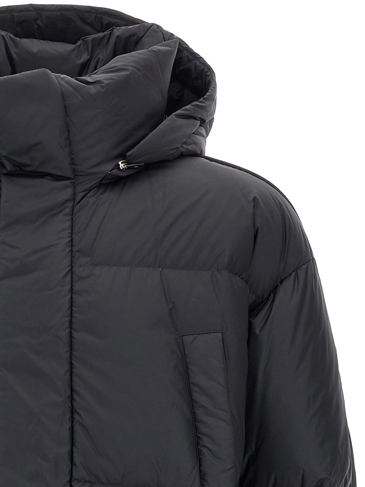 Black Polyamide Full-Length Jacket