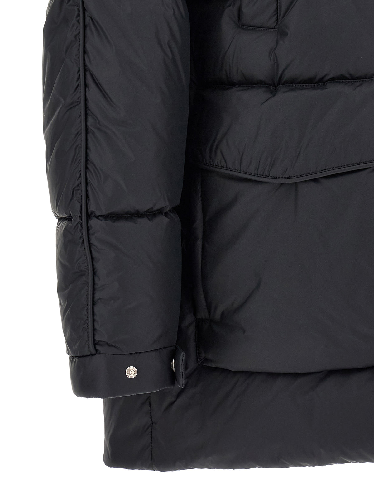Black Polyamide Full-Length Jacket