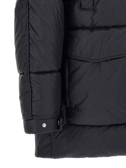 Black Polyamide Full-Length Jacket