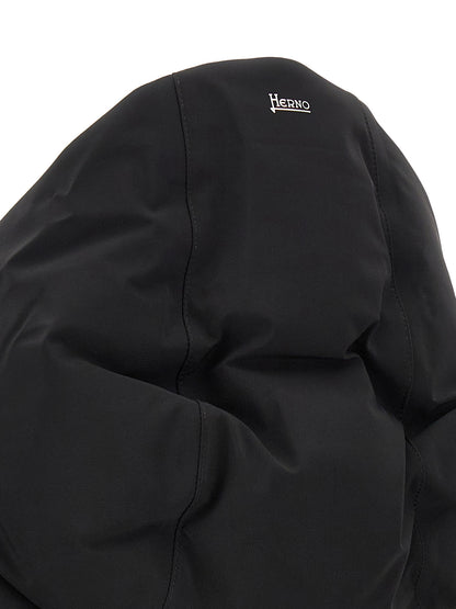 Black Polyamide Full-Length Jacket